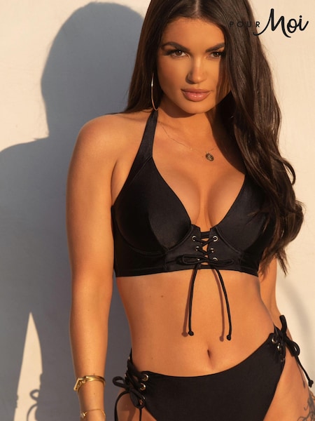Pour Moi Black Halterneck India Bikini (U77857) | AED105
