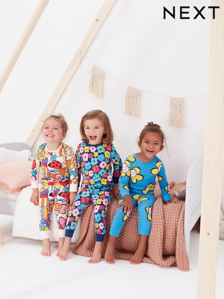 Pisani cvetlični lik - 3 Pack 100% Cotton Snuggle Pyjamas (9mths-8yrs) (U78012) | € 23 - € 29
