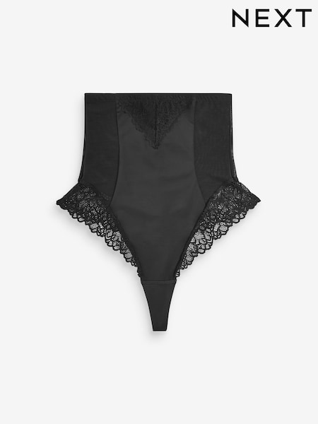Black Super High Waist Thong Firm Tummy Control Shaping Briefs (U78437) | €25