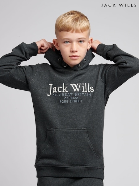 Jack Wills Charcoal Grey Script Hoodie (U78485) | €23 - €32
