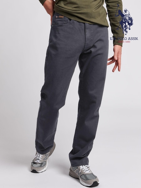 U.S. Polo Assn. Mens Ebony 5 Pocket Slub Twill Trousers (U80419) | €31