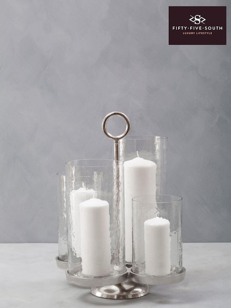 Fifty Five South Silver Glass Candle Holder (U80594) | kr1 785