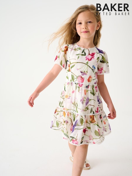 Baker by Ted Baker (0-13yrs) Floral White Dress (U80613) | €21.50 - €27