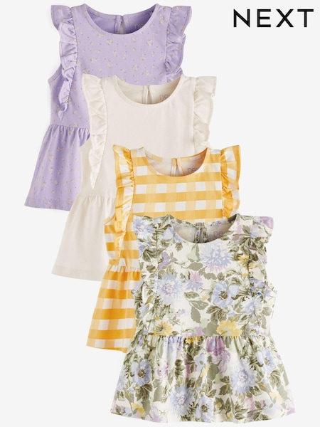 Lilac Purple Vests 4 Pack (3mths-7yrs) (U80817) | €3