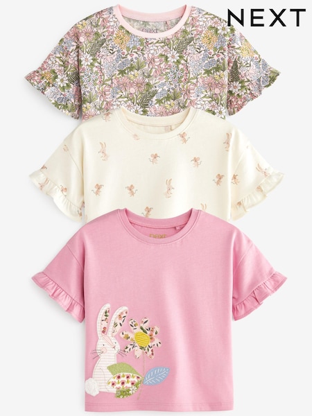 Mittelrosa - Bunny T-Shirts 3 Pack (3mths-7yrs) (U80830) | 12 € - 16 €