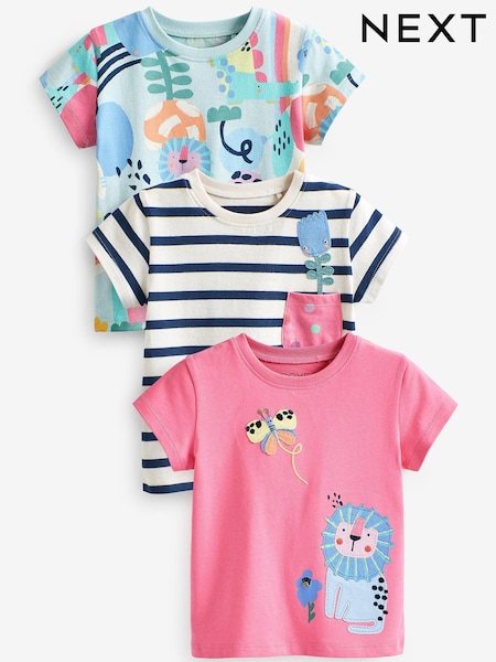 rožnata - Short Sleeve T-Shirts 3 Pack (3mths-7yrs) (U80832) | € 13 - € 16