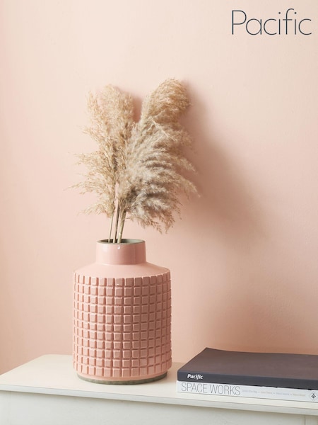 Pacific Malone Textured Apricot Square Design Stone Vase (U81525) | €68