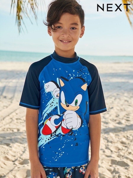 أزرق Sonic - Rash Vest (3-16yrs) (U81745) | ‏44 ر.ق. - ‏65 ر.ق.