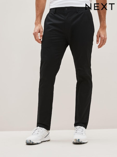 Black Shower Resistant Golf Stretch Chino Trousers (U81806) | €34