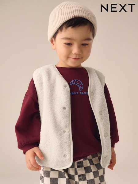 Ecru White - Gilet Fleece (3mths-7yrs)