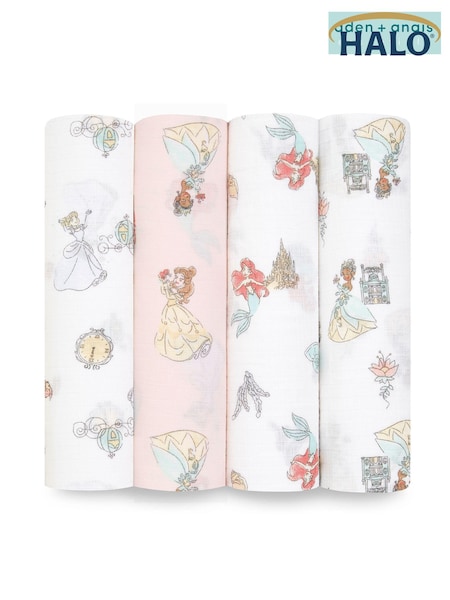 Aden & Anais Disney Princess Essentials Muslin 100% Cotton Blankets 4 Pack (U83815) | €46