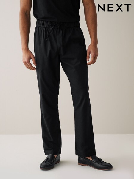 Black Drawstring Waist Mens Kurta Trousers (U83990) | €12