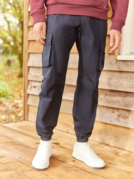 Темно-синий - Зауженный крой классического кроя - Stretch Utility Cargo Trousers (U84245) | €8