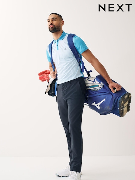 Темно-синий - Shower Resistant Technical Stretch Golf Chino Trousers (U84259) | €7