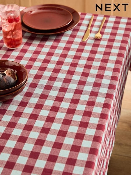 Red Gingham 100% Cotton Table Cloth (U84278) | €12.50 - €17.50