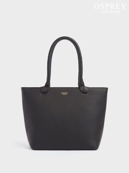 שחור - Osprey London Tan The Collier Leather Shoulder Tote Bag (U84549) | ‏679‏₪