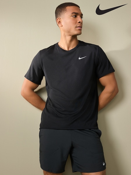 Nike Black Dri-FIT Miler Running T-Shirt (U84584) | €47