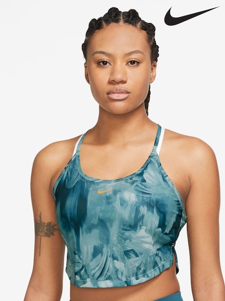 Nike Blue One Dri-FIT Cropped All Over Print Tank Top (U84596) | €11.50