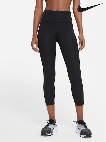 Nike Black Fast Mid Rise Crop Running Leggings (U85125) | €29 - €37