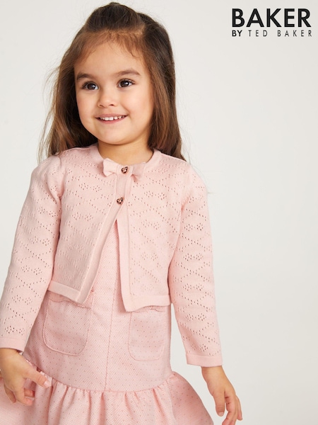 Vaaleanpunainen - Baker by Ted Baker 0-6v 100% Cotton Neuletakki (U85321) | €38 - €44