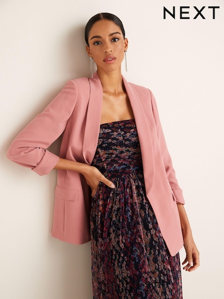 Blush Pink Relaxed Soft Crépe Blazer (U85461) | €9