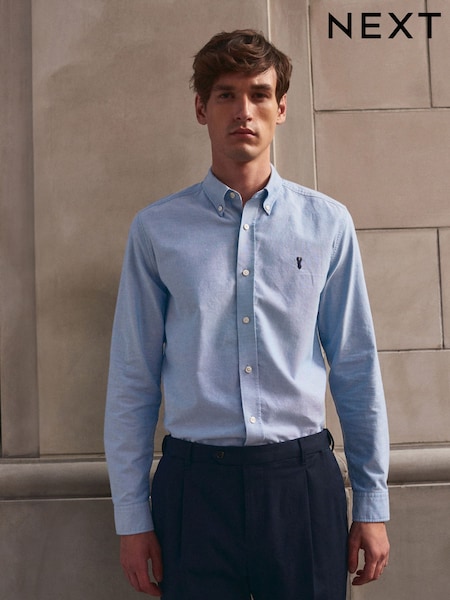 Light Blue Regular Fit Long Sleeve Oxford Shirt (U85718) | kr420