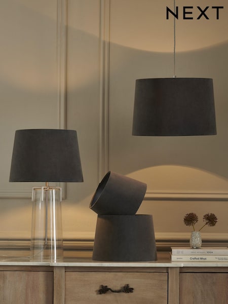 Charcoal Grey Velvet Easy Fit Shade Ceiling Light (U85829) | €24 - €33