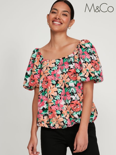 M&Co Black Bright Floral Top (U86594) | €15.50