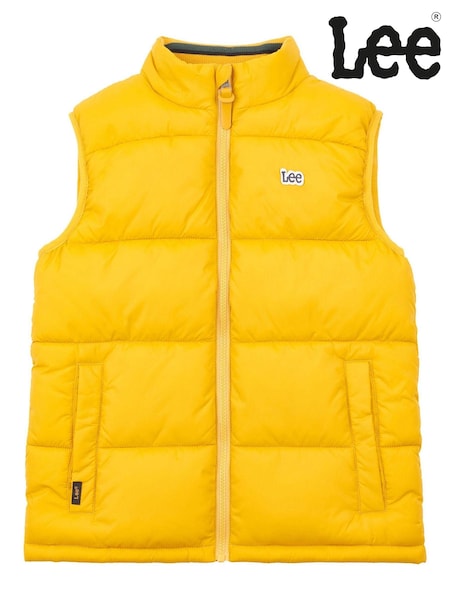 Lee Gold Graphic Logo Puffer Gilet (U86677) | AED116 - AED157