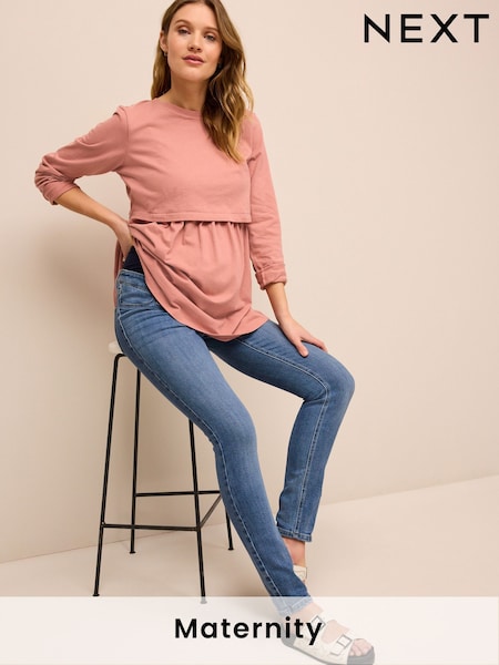 Синий выбеленный посередине - Maternity Skinny Jeans (U86764) | €19