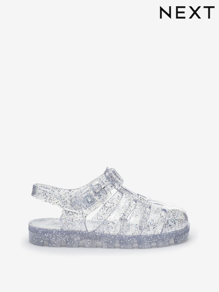 Silver Glitter Jelly Sandals (U86769) | $13 - $16