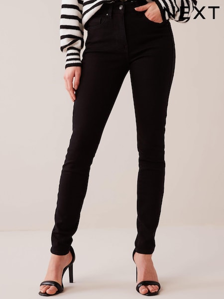 Black Single Button Lift, Slim & Shape Skinny Jeans (U87017) | €21