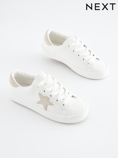 White Standard Fit (F) Star Lace-Up Trainers (U87262) | €14 - €19