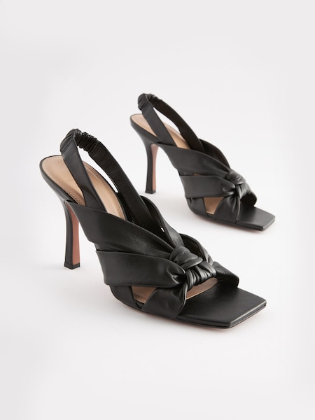 Black Signature Forever Comfort® Leather Twist Sandals (U87883) | €19