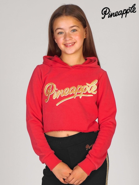 Girls Glitter Logo Crop Hoodie (U87902) | 93 LEI