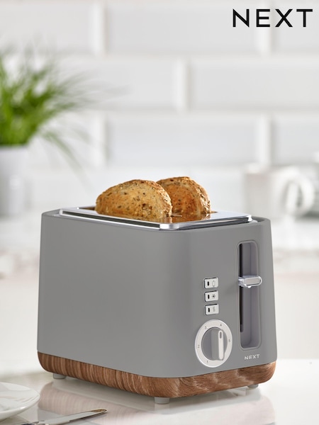 Grey Bronx Wood Effect 2 Slice Toaster (U88180) | €53