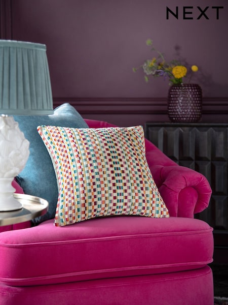 Multi Bright 43 x 43cm Cut Velvet Multi Stripe Cushion (U88206) | €28