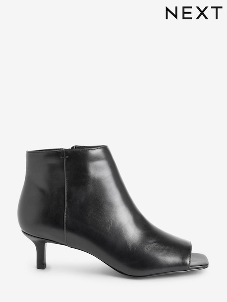 Black Forever Comfort Open toe Kitten Heel Shoeboots (U88459) | €29