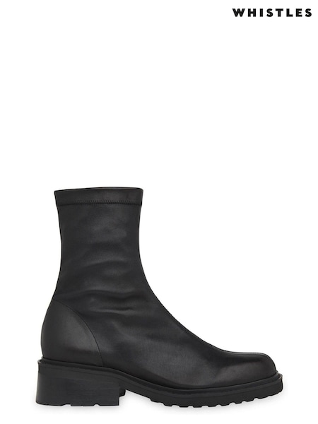 Whistles Paige Stretch Sock Black Boots (U88831) | €67