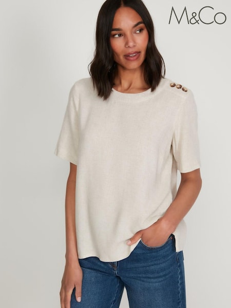M&Co Grey Casual Button T-Shirt (U89070) | €13.50