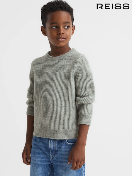 Reiss Sage Marcus Junior Crew Neck Ribbed Wool Blend Jumper (U89244) | AED259