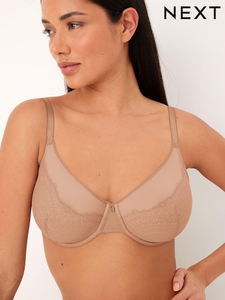 Nude Lace DD+ Minimiser Full Cup Bra (U89251) | €4