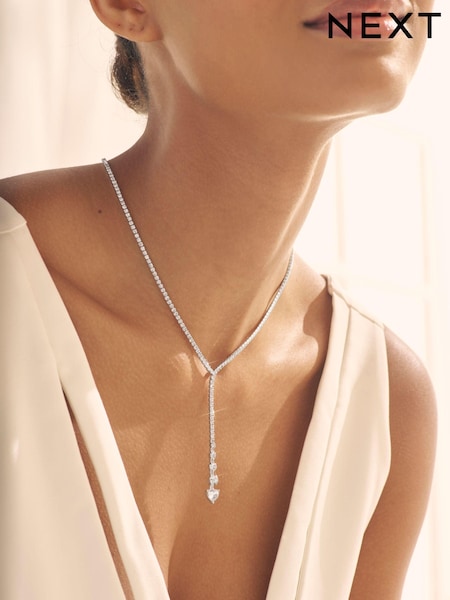 Silver ton - Cupchain Y Necklace (U90041) | kr290