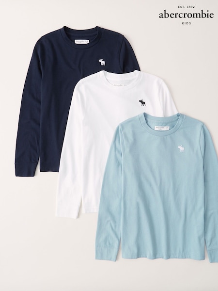 Abercrombie & Fitch Blue Long Sleeve T-Shirts Three Pack (U90092) | 27 €