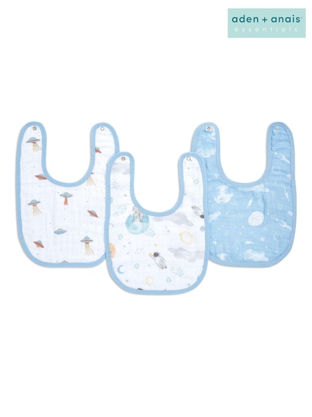 aden + anais Essentials Space Explorers 100% Cotton Muslin Baby Snap Bibs 3 Pack (U90573) | 18 €