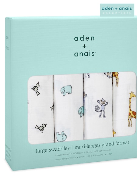 Aden + Anais Large 100% Cotton Muslin Blankets 4 Pack (U90586) | 32 850 тг