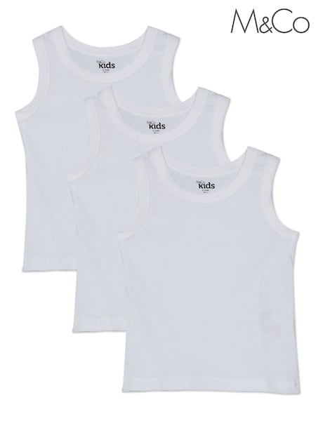 M&Co White Vest Top 3 Pack (U91613) | 7 € - 9 €