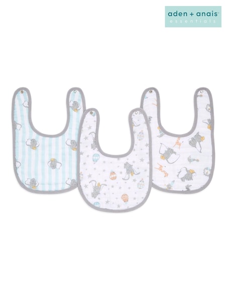 aden + anais Essentials Muslin Snap Dumbo 100% Cotton Baby Bibs 3 Pack (U92533) | ‏76 د.إ.‏