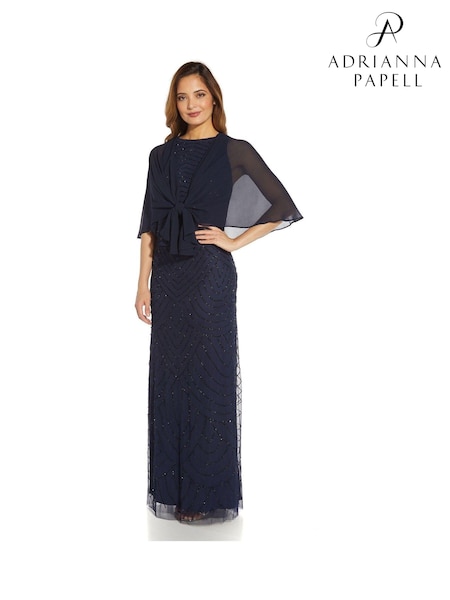 Adrianna Papell Blue Chiffon Cover-Up (U93264) | €62