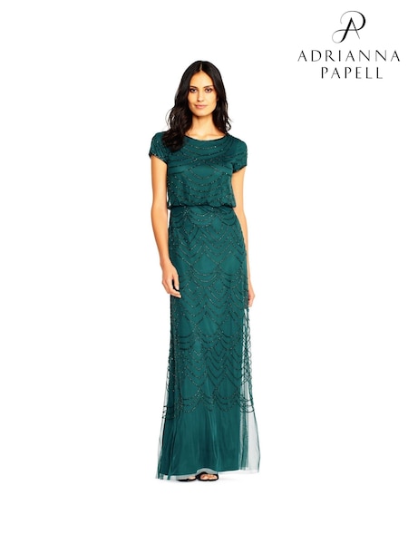 Adrianna Papell Blouson Beaded Dress (U93267) | 1,138 QAR